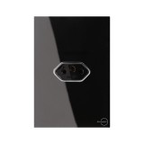 Conjunto Tomada horizontal 10a 4x2 - Novara Glass Preto Cromado